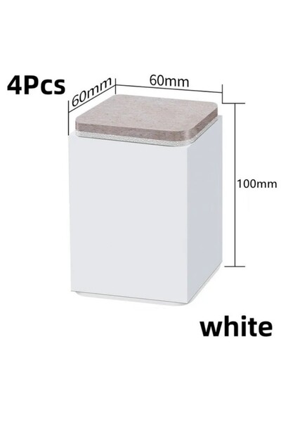 Choice وسادة قدم لارتفاع الأثاث الثقيل مقاس L-Square-white-100 مم، 4 قطع، مقا...