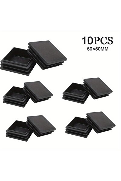 Choice 10 قطع مربعة 50 مم 50 مم غطاء نهاية الأنبوب المربع سدادة بلاستيكية، سد...