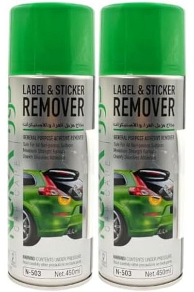 Nora N-503 Label & Sticker Remover Spray 450ml (2PCS) – Adhesive Cleaner for Car, Glass, Metal