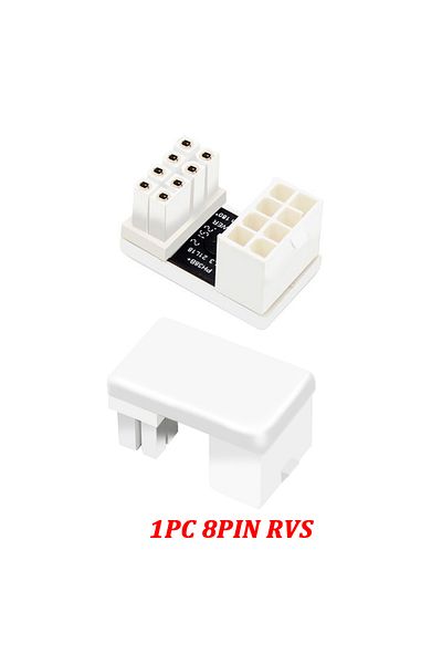 ALLOYSEED 2Pcs 8PIN RVS ATX GPU Adapter Elbow Head 8Pin 6Pin Female to 8Pin 6Pin Male 180 Degree Angled Power