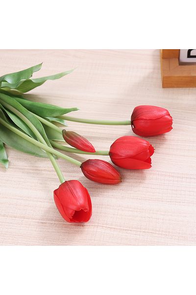 Choice Black Red Luxury Artificial Flowers Silicone Real Touch Tulips Bride Bouquet Decorative Fake Flowers