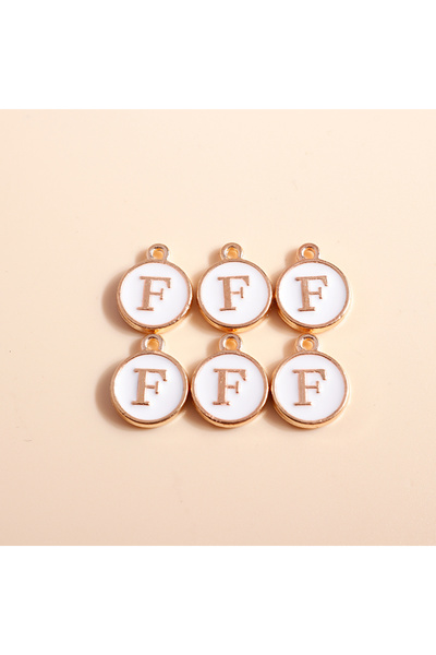 Choice WHITE F 10pcs Cute Mini White Alphabet 26 Letters Charms Pendants for ...