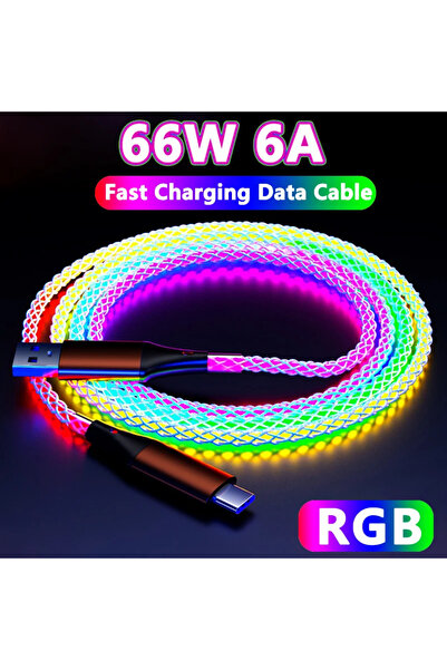 Choice كابل USB Type C متعدد الألوان 66 واط 6 أمبير للشحن السريع بطول 1 متر م...