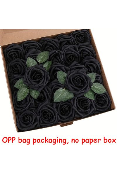 Choice black 25pcs Artificial Flowers, Fake Flowers Roses W/stem For DIY Wedding Bouquets Centerpieces Arra