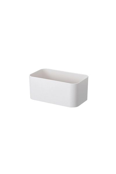 Choice white-S Wall Mounted Cosmetic Storage Box Bathroom Storage Rack Shelf Adhesive Storage Case Remote C
