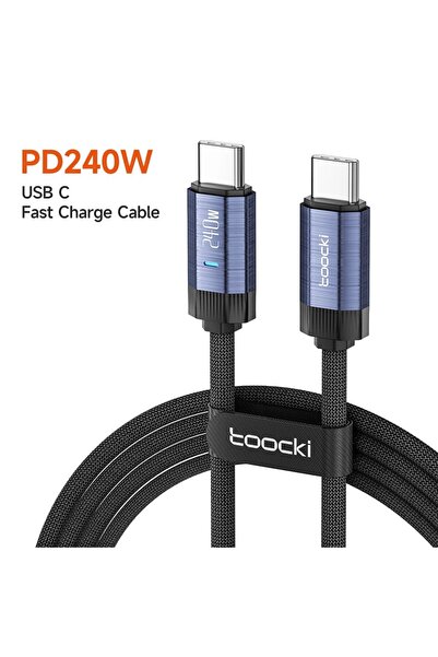 Toocki كابل Toocki 240 واط USB C إلى USB Type C 48 فولت 5 أمبير PD3.1 شحن فائ...