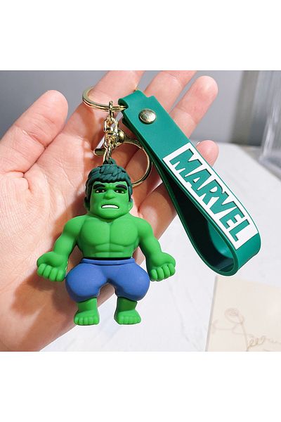 Miniso 005 Cartoon Marvel Avengers Keychain - Spider-for Man, Iron Man, Hulk Silicone Backpack Charms, Comi