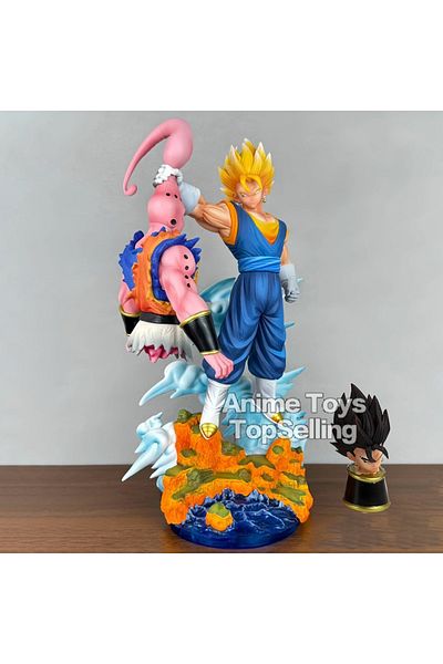 BANDAI Vegetto Vs Buu 32cm VegettoVsBuu Model Dragon Ball Action Figure Super Saiyan Goku Vegeta Pvc Statu