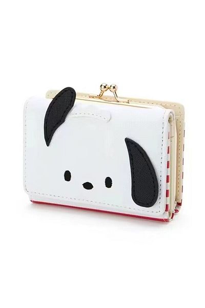 SANRIO Pom Pom Purin Cinnamoroll Wallet Bag Casual Fashion Pu Leather Coin Purse Cute Kuromi My Melo
