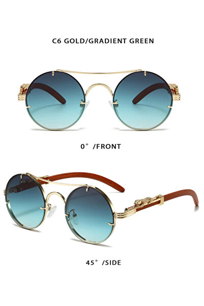 Choice C6 Men Vintage Round Sunglasses Fashion Double Bridge Multicolor Shade...