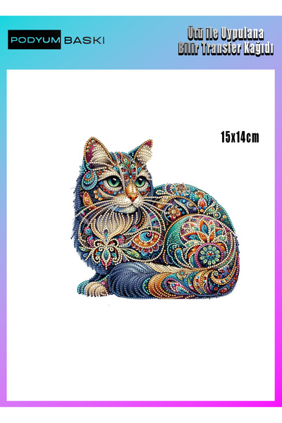 podyum baskı Ütü Ile Yapışan Tekstil Dtf Baskı Tişört Baskısı taş efektli ked...
