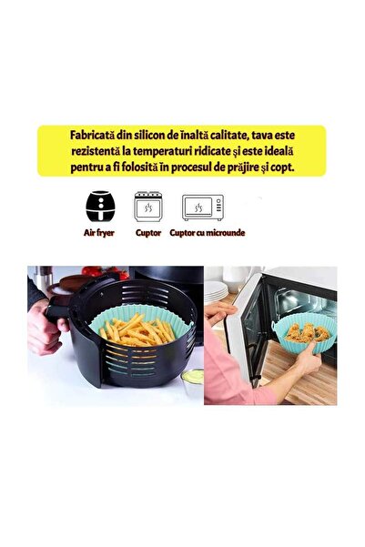SIKS Tavă de protecție din silicon, pentru friteuză cu aer, universală, pentru friteuză, prăjită, coaptă, albastră