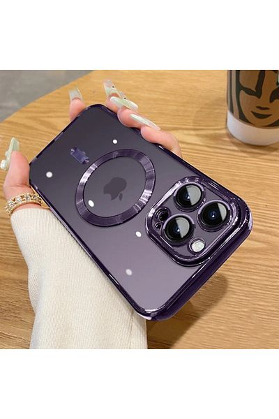 Choice For iPhone 13 Dark Purple Fashion Plating Magnetic Soft Case For Magsafe For iPhone 15 14 13 12 11 1