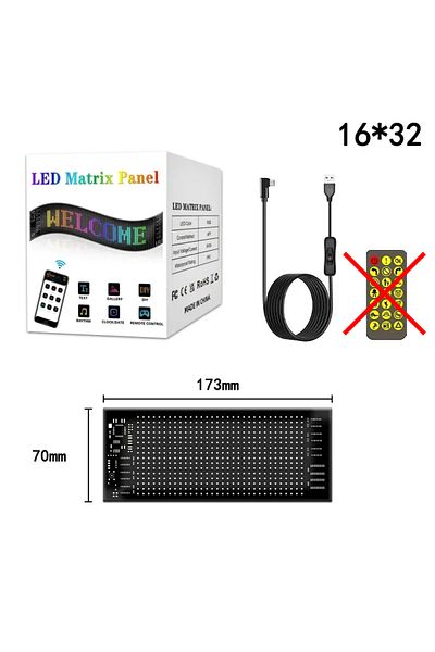 Choice 16x32 LEDs 7x17 CM 5V USB LED Matrix Pixel Panel Light Bluetooth App Control Scrolling Advertising L