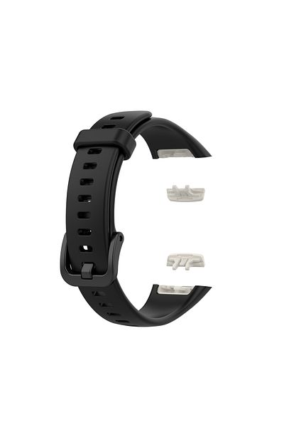Choice For Huawei Band 6 Black Silicone Strap For Huawei Band 6/6 Pro Strap With TPU Full Screen Protector
