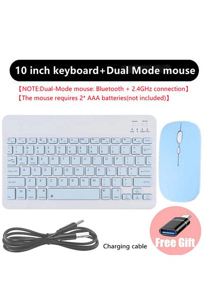 Choice blue Rechargeable Bluetooth-compatible Keyboard Ultra-Slim Wireless Mouse Keyboard Set for Android W