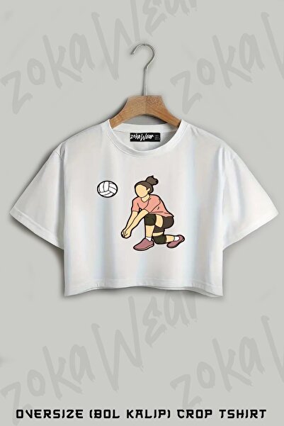 ZOKAWEAR Тениска с щампа Volleyball v4 Oversize Crop