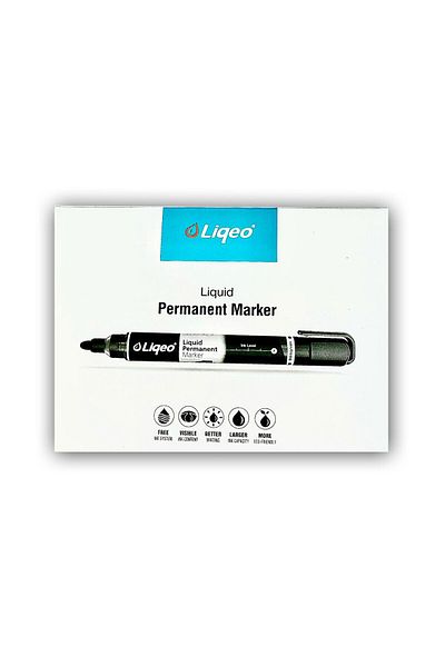 Liqeo Permanent marker SET Liqeo, round tip BLACK - 12 pcs/set