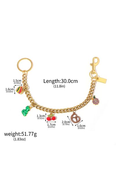 Choice BG00006 سلسلة مفاتيح أنيقة لطيفة على شكل زهرة الكرز والبسكويت سلسلة مفاتيح للنساء مع حلية حقيبة لطيفة