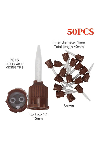 Choice6 B 7015 50 قطعة رؤوس خلط مواد طب الأسنان، رؤوس خلط سيليكون