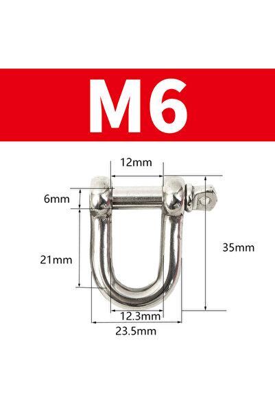 Choice M6-2 قطعة 304 خطاف ربط قصير مستقيم على شكل حرف D من الفولاذ المقاوم لل...