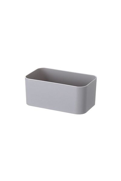 Choice grey-S Wall Mounted Cosmetic Storage Box Bathroom Storage Rack Shelf Adhesive Storage Case Remote Co
