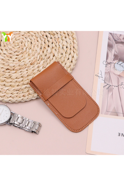 Choice حقيبة منظم ساعات من الجلد الصناعي البني بفتحة واحدة، حقيبة ساعات بسيطة...