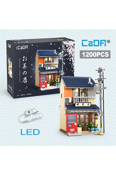 Choice With packaging box With Packaging BOX LED City Japanese Tea Shop House Architecture Building Blocks