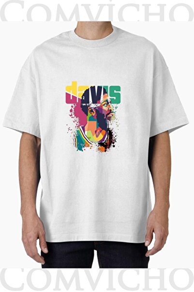 COMVİCHO Unisex Davıs V1 Design Printed Oversize T-Shirt