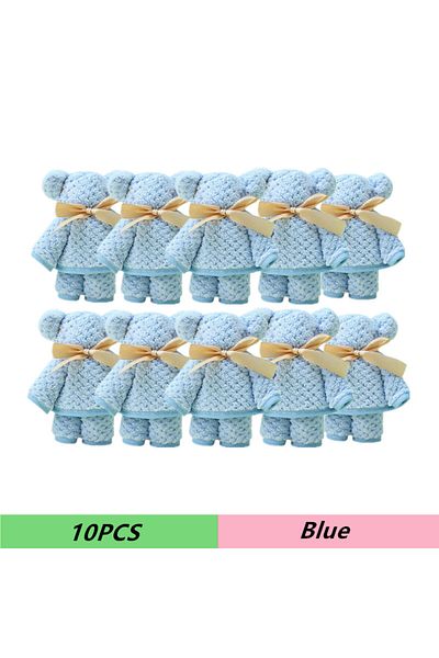 Choice 30x30cm 10pcs blue 30/75CM Wedding Birthday Gift Bear Towel Coral Velvet Creative Gift Decor Face Wa