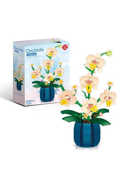 Choice 2139 with box Building Blocks Orchid Flowers Bouquet Flower Bricks Bonsai Plant Model Bricks Romanti