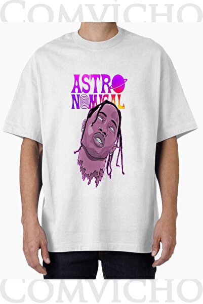 COMVİCHO تي شيرت مطبوع بتصميم ترافيس سكوت v22 للجنسين