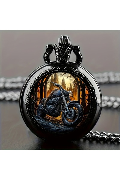 Choice ساعة يد سوداء عتيقة الطراز، تعمل بالكوارتز، مناسبة للدراجات النارية، م...