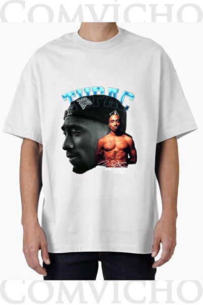 COMVİCHO تي شيرت مطبوع بتصميم توباك v43 للجنسين