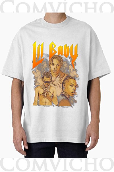 COMVİCHO Unisex Lil Baby V2 Design Printed Oversize T-Shirt