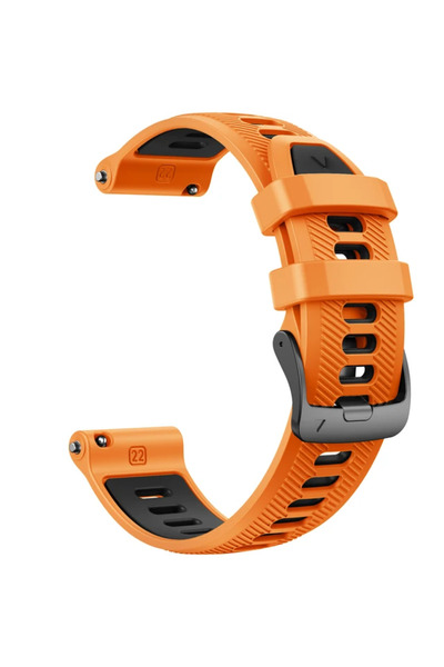 Choice Forerunner 965 955 Orange black 22mm Official Silicone Band Easy Fit S...