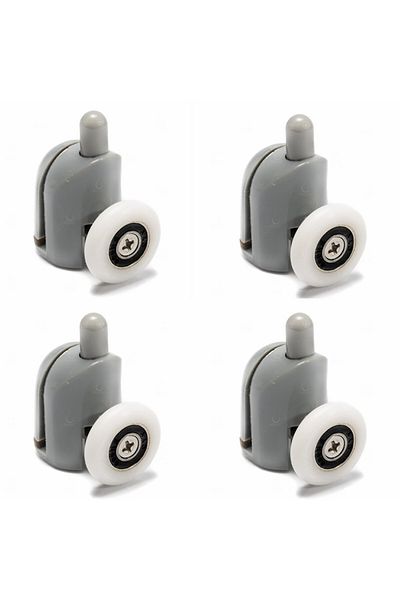 BOEM Set of 4 shower cabin rollers, Plastic/Steel, White
