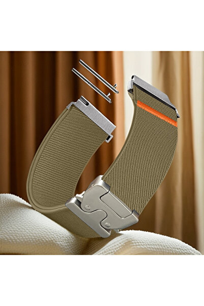 Choice أحزمة مظلة 18/20/22 مم باللون الأخضر الزيتوني 22 مم للساعة 7 6 5 4 حزا...