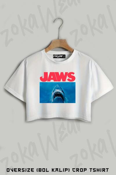 ZOKAWEAR Jaws Classic εμπριμέ Oversize Crop T-Shirt