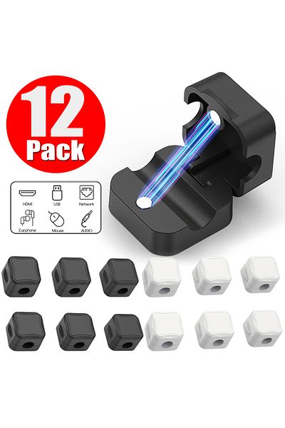 Choice Black-White 12pcs 3/6/12 Pcs Magnetic Cable Clip Cord Holder Adhesive Wire Holder Keeper Organizer f