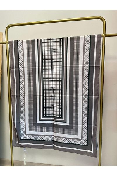 MENESSA Cotton Voile Delux Plaid Pattern Shawl