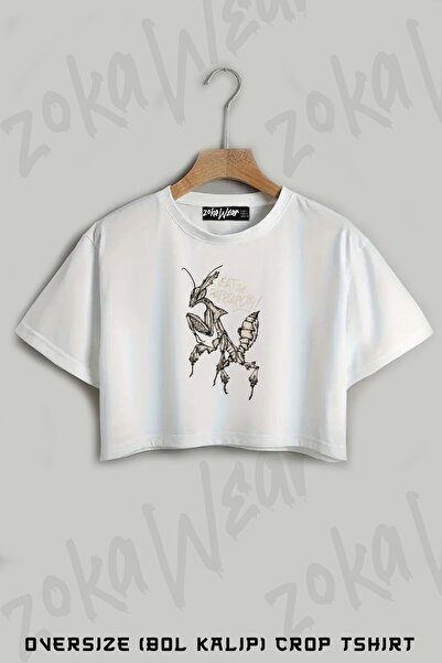 ZOKAWEAR Tricou oversize cu imprimeu Eat The Patriarchy Punk Ghost