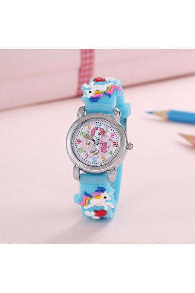 Choice ساعة كوارتز إلكترونية للطلاب والأطفال برسومات كرتونية ملونة باللون الأ...