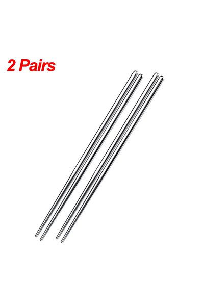 Choice 2 pairs 1/2/5 Pairs Chinese Chopsticks Stainless Steel Non-slip Sushi Chopstick Korean Japanese Food