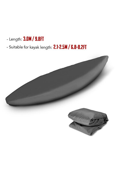 Choice غطاء كاياك احترافي عالمي رمادي 3.0 متر لقارب الكاياك ومقاوم للماء والأ...