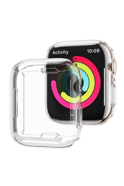Choice حافظة شفافة مقاس 38 مم لسلسلة 3 2 1 لساعة Apple Watch Series 7/8 مقاس 45 مم 41 مم 44 مم 40 مم 42 مم 38 مم All-arou
