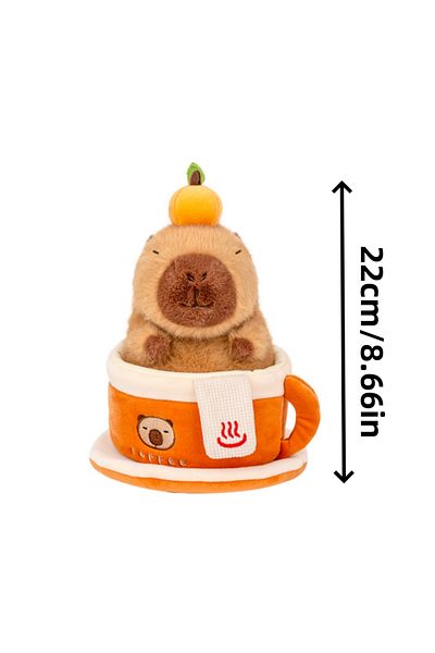 Choice 22cm SandyBrown 22cm Cute Cartoon Capybara Plush Toys Tea Cup Coaster Kapibala Toys Funny Ornaments