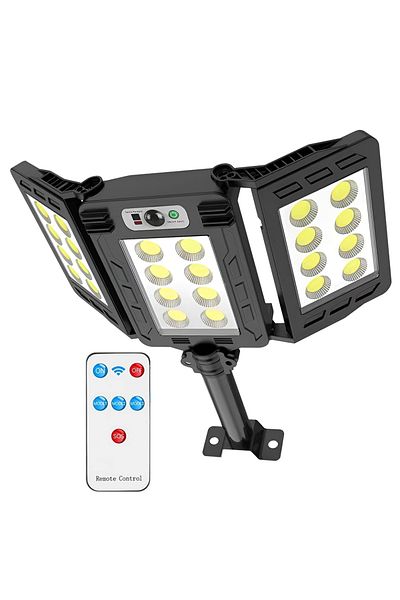 Teno Lampa Solara Stradala 24 LED-uri Teno®, tip bec, protectie IP65, Waterproof, exterior, negru