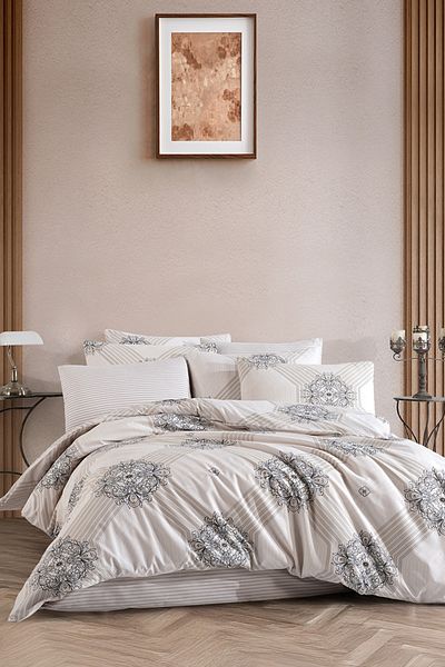 EVA Patterned Double, Fitted Sheet, Duvet Cover Set