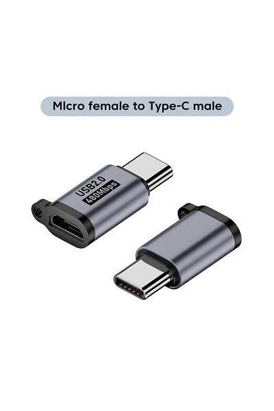 BSN 1pcs Micro To C Micro USB To Type C Adapter Mini USB To USB C 480Mbps Fast Data Charging Connector U